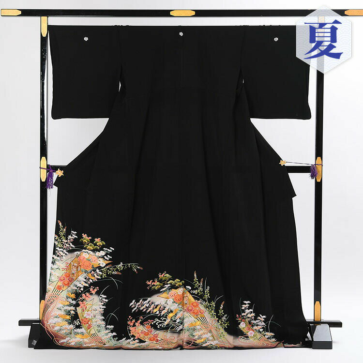 【レンタル】 単衣 黒留袖レンタル 着物レンタル 留袖 フルセット 黒留袖 レンタル 結婚式 披露宴 レンタル 母親 親族 列席者 おすすめ 貸衣装 正絹 姉妹 叔母 伯母 夏 6月 9月 背が高い トール Lサイズ 【TM-2 50代