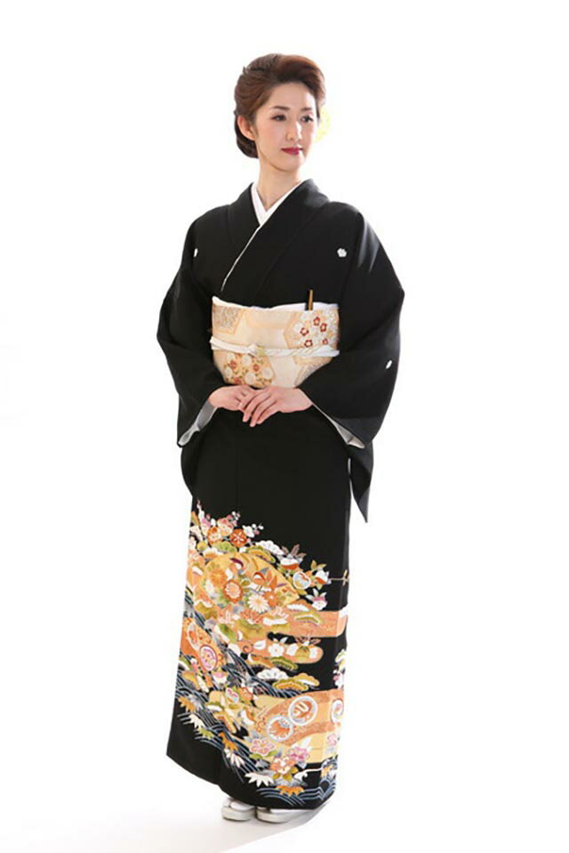 Rakuten - 【レンタル】 黒留袖レンタル 着物レンタル 留袖　t25-451 フルセット 黒留袖 レンタル 結婚式 披露宴 レンタル 母親 親族 列席者 おすすめ 貸衣装 正絹 姉妹 叔母 伯母 50代