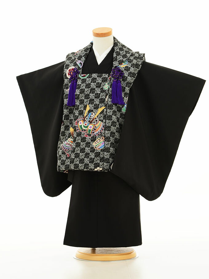 七五三 着物レンタル 3歳 男の子 被布(男の子)着付け簡単 AAO3054 レンタル 3歳 男児 753 着物 男の子 着物レンタル きものレンタル 七五三 ...