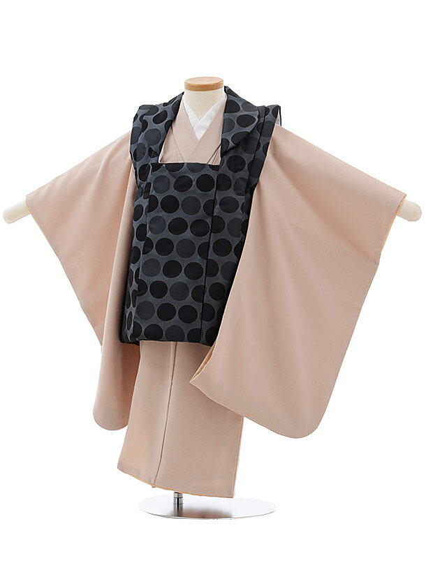 七五三 着物レンタル 3歳 男の子 被布(3歳男の子)七五三(3才男)3093/ラメ グレー地ドット×ベージュ レンタル 3歳 男児 753 着物 男の子 着物...