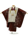 七五三レンタル(3歳男の子/被布)3176/白 矢絣 兜×えんじ縦縞麻の葉 レンタル きものレンタル 七五三 子供和装 被布コート 貸衣装☆新品足袋プレゼント☆...