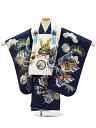 七五三レンタル(3歳男の子/被布)3191/白兜×紺矢羽祝い柄 レンタル 七五三 子供和装 被布コート 貸衣装☆新品足袋プレゼント☆fy16REN07【レンタル...