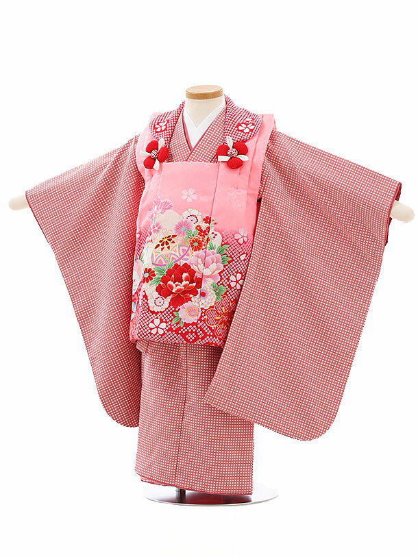 七五三 着物 レンタル 3歳 女の子 被布 セット 3歳の着物レンタル(女の子)3066ピンク 鞠×ピンク地角通しレンタル 3歳 女児 被布 七五三 753 着...
