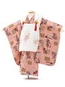 七五三 着物 レンタル 3歳 女の子 被布 セット 3歳の着物レンタル(女の子)3096白 鞠 桜×ピンク地 洋柄レンタル 3歳 女児 被布 七五三 753 着...