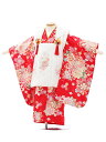 七五三 着物 レンタル 3歳 女の子 被布 セット 3歳の着物レンタル(女の子)3101白 鞠 桜×朱地 古典文様レンタル 3歳 女児 被布 七五三 753 着...