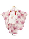七五三 着物 レンタル 3歳 女の子 被布 セット 3歳の着物レンタル(女の子)3103白 鞠 桜×クリーム地 大花レンタル 3歳 女児 被布 七五三 753 ...