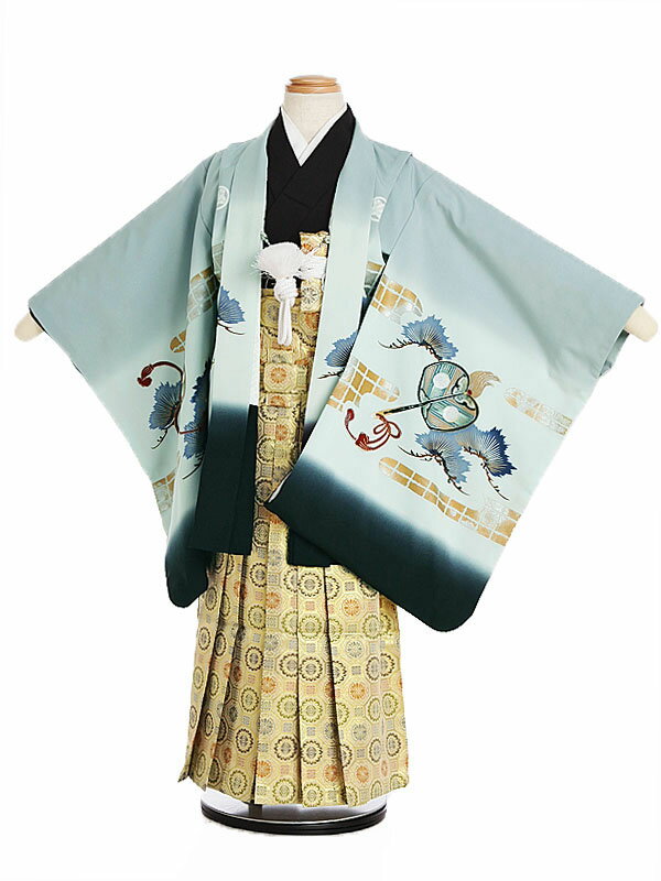 かんたん七五三 5歳 男の子 袴 着物レンタル（男児）かんたん七五三レンタル（5歳男の子袴）B502グレー/鷹|レンタル|5歳|男児|753 着物 5歳|男の子|着物|七五三|結婚式|かんたん【レンタル】