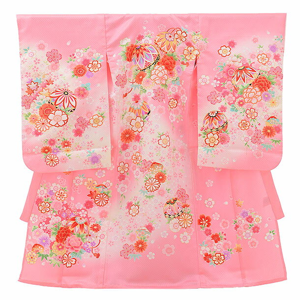 お宮参り〔夏用〕 産着 レンタル 女の子|産着 レンタル（女の子）AAM0038 夏用 単衣女児産着 ピンク地鞠に小花 産着 レンタル 女の子 祝い着 着物 女の子 着物 掛け着 初着 お宮参り 産着 貸衣装 サマー お祝い 着物 レンタル 貸衣装 fy16REN07【レンタル】