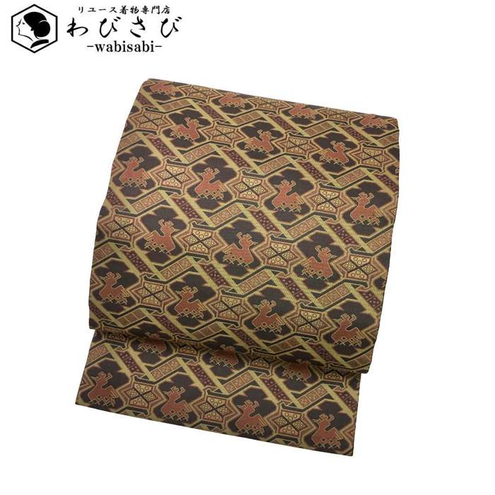 【お得なクーポン配布中】 名古屋帯 有栖川 総柄 O-5412 着物 きもの kimono 和服 和装 中古 リサイクル着物 【送料無料】