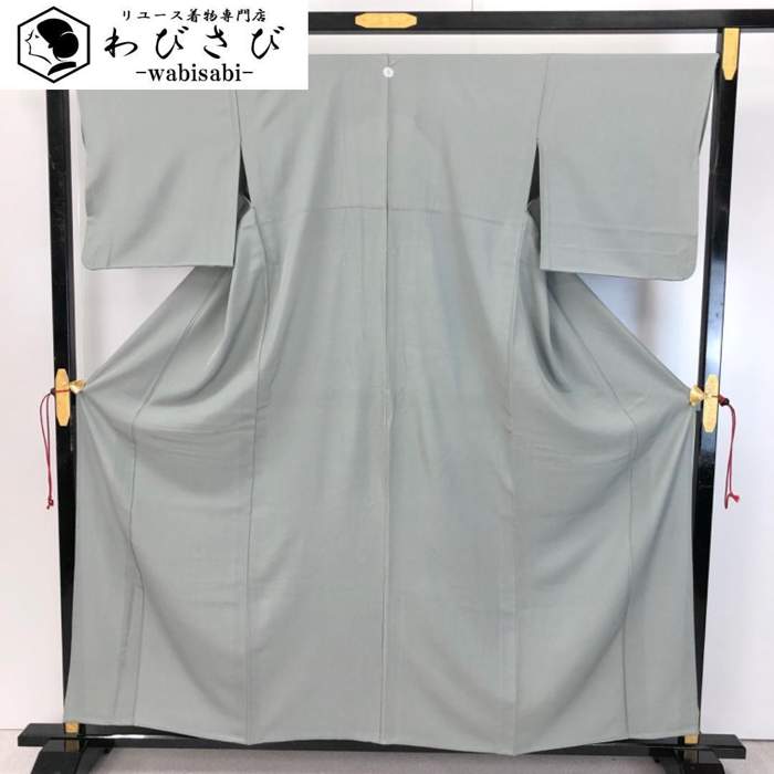 【お得なクーポン配布中】 夏着物 絽 色無地 豆青色 ガード加工 K-5157 着物 きもの kimono 和服 和装 中古 リサイクル着物 【送料無料】(4)