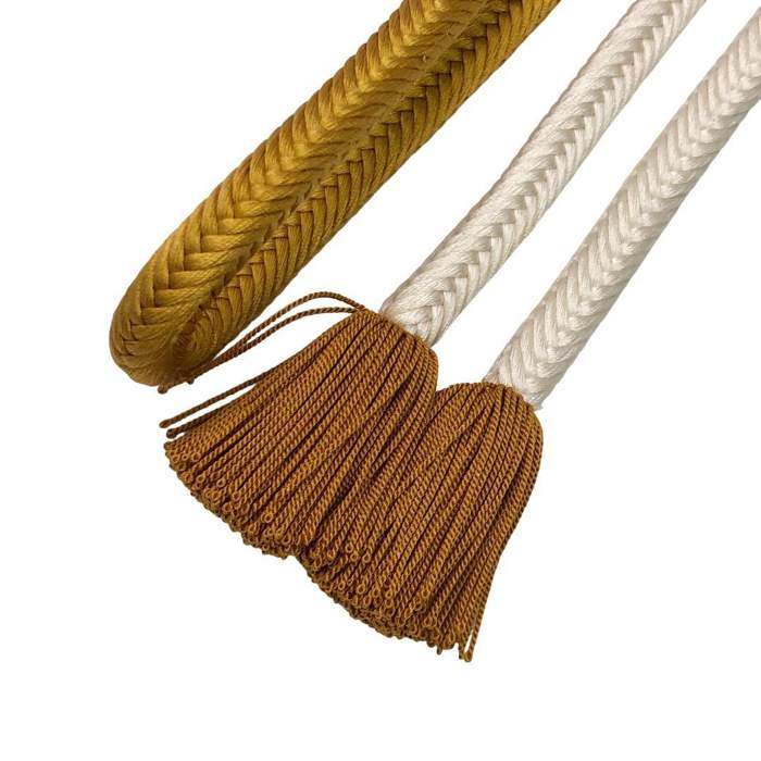 【お得なクーポン配布中】 和装小物 帯締め 正絹 丸組紐 組紐 黄土色 捻り房 C-6281 着物 きもの kimono 和服 和装 中古 リサイクル着物 【送料無料】