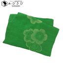 【お得なクーポン配布中】 和装小物 帯揚げ 正絹 梅の花 縮緬 金糸 緑色 C-5693 着物 きもの kimono 和服 和装 中古 リサイクル着物 【送料無...