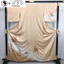 【お得なクーポン配布中】 訪問着 美しい花模様 金彩 暈し 薄香色 ガード加工 K-3561 着物 きもの kimono 和服 和装 中古 リサイクル着物 【送料無料】