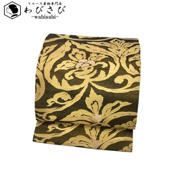 O0825 美品 逸品 希少 金唐革 布取り 正絹×革 袋帯 楽天市場】金唐革 帯の通販