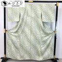 【お得なクーポン配布中】 小紋 斜め柄の萩の花模様 薄裏葉色 縮緬 金彩 K-4639 着物 きもの kimono 和服 和装 中古 リサイクル着物 【送料無料...