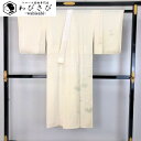 【お得なクーポン配布中】 長襦袢 可愛い花模様 鳥の子色 縮緬 しつけ糸 J-268 着物 きもの kimono 和服 和装 中古 リサイクル着物 【送料無料】
