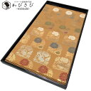 【お得なクーポン配布中】 袋帯 花兎と牡丹の花模様 金糸 琥珀色 O-2995 着物 きもの kimono 和服 和装 中古 リサイクル着物 【送料無料】