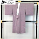 【お得なクーポン配布中】 長襦袢 単衣 男女 日本人形 梅 半衿付 刺繍 薄古代紫色 縮緬 J-276 着物 きもの kimono 和服 和装 中古 リサイクル...
