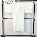 【お得なクーポン配布中】 長襦袢 霞 花模様 白緑色 J-285 着物 きもの kimono 和服 和装 中古 リサイクル着物 【送料無料】