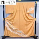 【お得なクーポン配布中】 訪問着 辻が花絞り 鹿の子絞り 紗綾形模様 金彩 橙色 K-4189 着物 きもの kimono 和服 和装 中古 リサイクル着物 【送料無料】