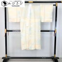 【お得なクーポン配布中】 長襦袢 単衣 丸に抽象動物柄 麹色 しつけ糸 J-292 着物 きもの kimono 和服 和装 中古 リサイクル着物 【送料無料】
