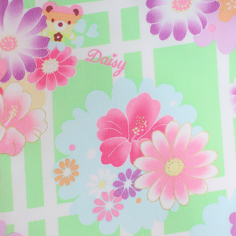 【レンタル】 [7泊8日OK] 七五三 女の子 被布 11点セット 被布レンタル フルセット sgw3028 【往復送料無料】 三歳 女児 被布 95〜100cm ブランド 【DAISY LOVERS】 七五三着物 緑 クリーム 花柄 チェック 被布 3歳 ジュニア レンタル着物 七五三 753 桃の節句 発表会