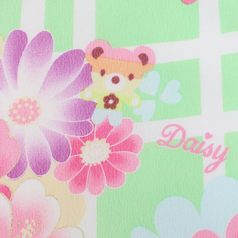 【レンタル】 [7泊8日OK] 七五三 女の子 被布 11点セット 被布レンタル フルセット sgw3028 【往復送料無料】 三歳 女児 被布 95〜100cm ブランド 【DAISY LOVERS】 七五三着物 緑 クリーム 花柄 チェック 被布 3歳 ジュニア レンタル着物 七五三 753 桃の節句 発表会