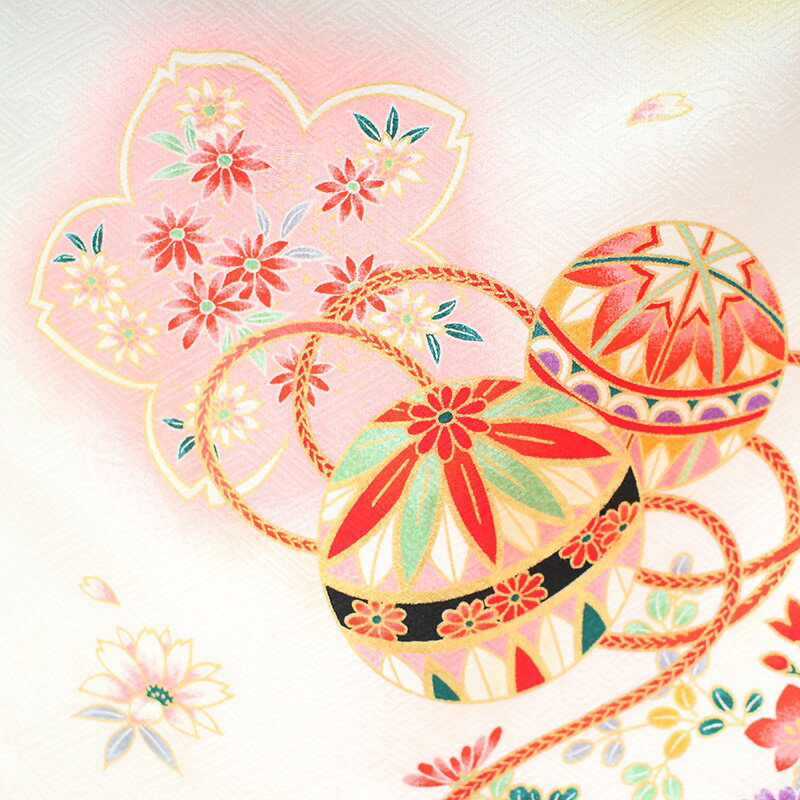 【レンタル】 [7泊8日OK] 七五三 女の子 着物 17点セット 三ツ身レンタル フルセット sgw3076 【往復送料無料】 三歳 女児 三ツ身 95〜100cm 七五三着物 白 花柄 毬 三ツ身 3歳 ジュニア レンタル着物 七五三 753 桃の節句 発表会 2