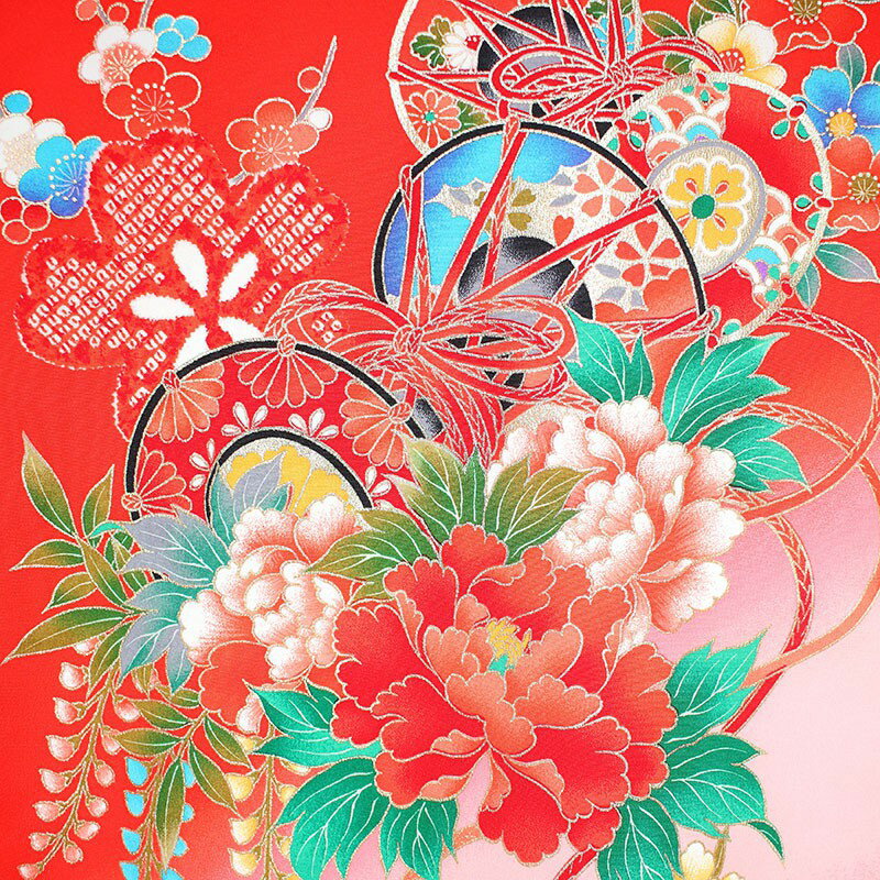 【レンタル】 女の子 産着 7点セット 初着レンタル フルセット ug037 【往復送料無料】 女児 初着 レンタル 産着 赤 花柄 鼓 初着 赤ちゃん ベビー レンタル着物 お宮参り お食事会