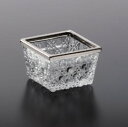 【日本製】和食器 ガラス お皿 高級感 アイスカップ 前菜 おしゃれ容器 おせち おうちごはん 正方形皿 角皿 豪華 お皿 テーブルコーディネート おしゃれ MG-103プラチナ