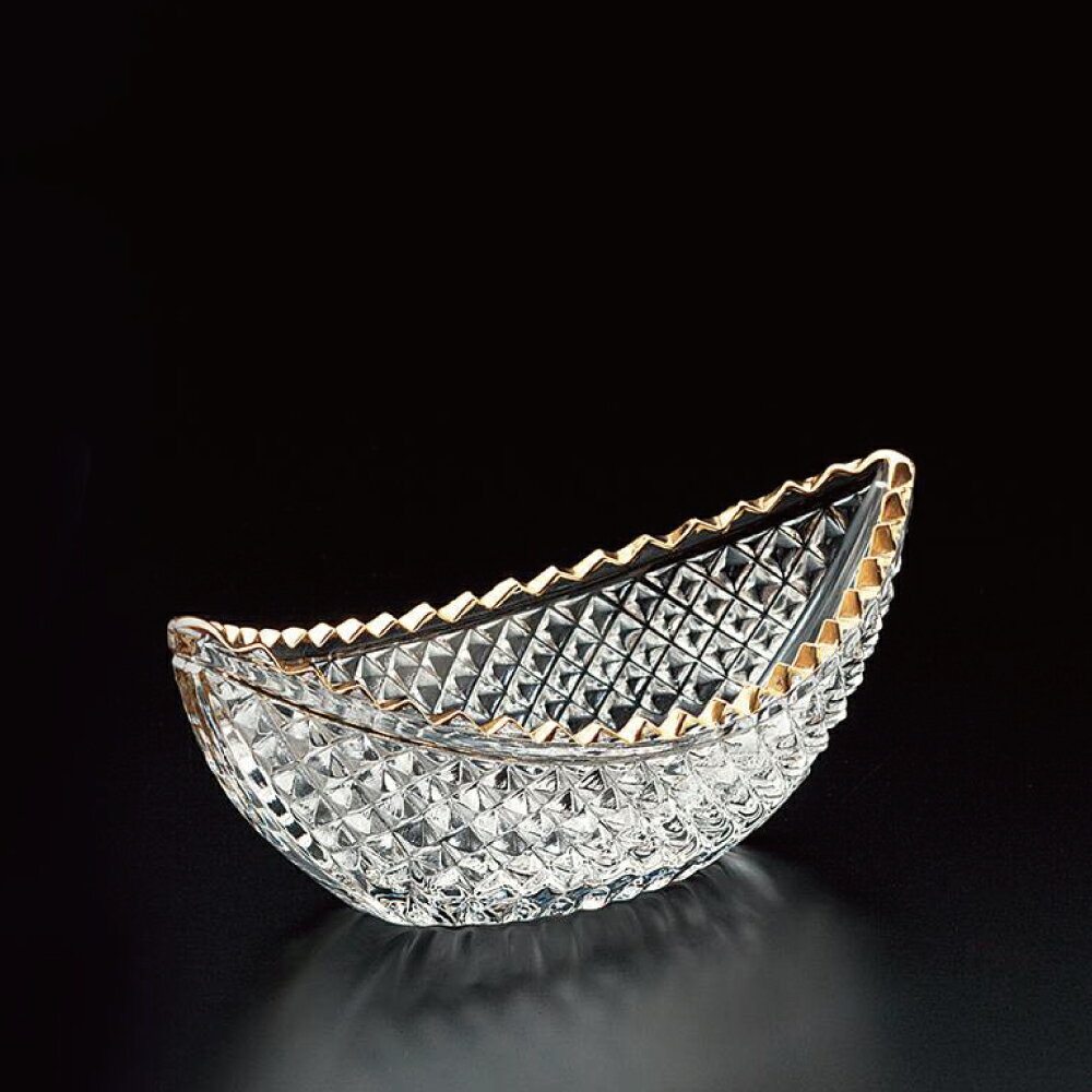 エスプリ143 金付き 食器 和食器 おしゃれ デザイン 透明 ケーキ 誕生日 豪華 ゴージャス 高級 寿司 刺身 プレート 肴 カルパッチョ 高級旅館 料亭 寿司屋 和食レストラン ミシュラン 河童橋 合羽橋 昔ながら 昭和レトロ 綺麗 丁寧 手作り 水崎硝子 京都 小鉢 小さい