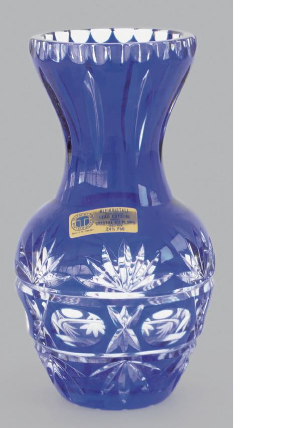 《ドイツ製》クリスタル花瓶　ブルー　220　【ヨーロッパクリスタル】【廃盤品】