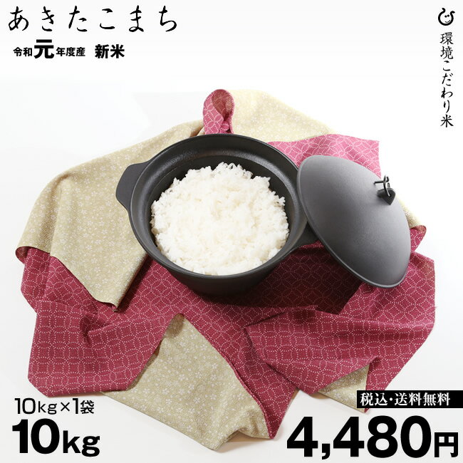 新米！【令和元年：滋賀県産】あきたこまち 10kg(10kg×1袋) 環境こだわり米 【送料無料】