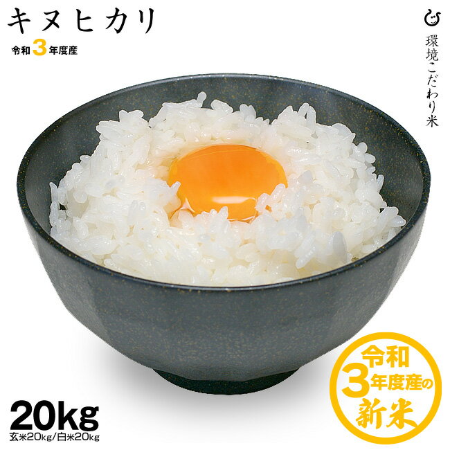 米 お米 キヌヒカリ 環境こだわり米 玄米のまま20kgもしくは精米済み白米20kg...