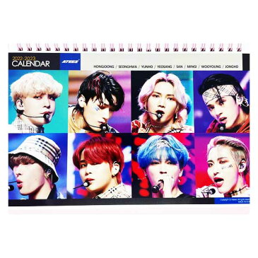 ATEEZ (エーティーズ) 2022.2023年 2年分 ピンク 卓上カレンダー 送料無料 韓国 韓流 韓国アイドル 韓ドラ K-POP 卓上 カレンダー