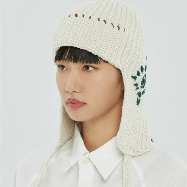 韓国直輸入 BTS V(テテ)着用【RMTCRW】 HAND STITCH KNIT TROOPER HAT_OATMEAL ハンドステッチ ニットトルーパー 韓国 韓国雑貨 帽子 ニット ニット帽 ハット