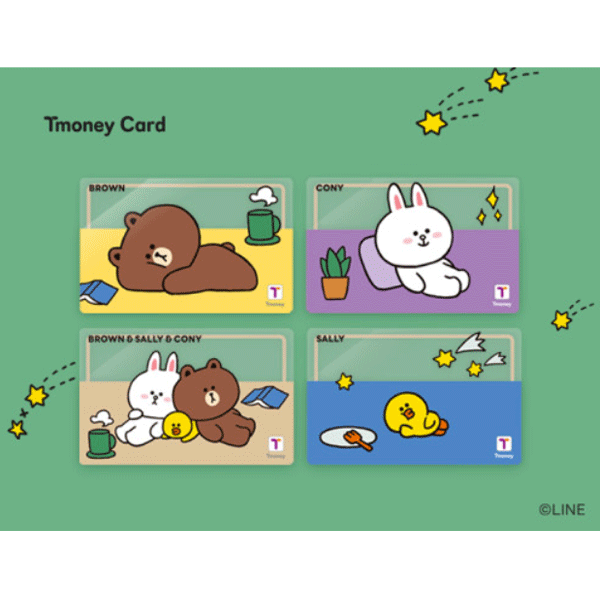 LINE FRIENDS T-MONEY 交通カード 全4種 地下鉄 バス タクシー コンビニ 韓国旅行 韓国雑貨 韓国 送料無料 ラインフレンズ 公式 ティーマネー ブラウン BROWN サリー SALLY コニー CONY