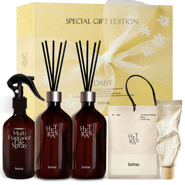 hetras ヘトラス デイジー スペシャル ギフト エディション（ディフューザー＋マルチスプレー＋ハンドクリーム＋サシェ）韓国雑貨 韓国 人気 香り リラックス ギフト プレゼント 正規品 韓国 インテリアのサムネイル