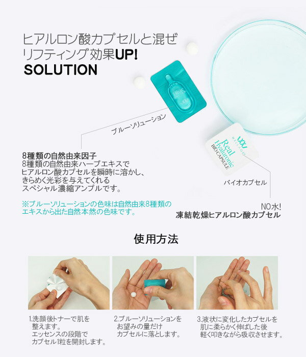 ������顼���� WELLAGE �ꥢ�� �ҥ�����˥å� �Х������ץ�����֥롼����塼����� ���ǥ����å� 3�ĥ��å� Real Hyaluronic BIO CAPSULE & Blue SOLUTION 1day kit �ڹ񥳥��� ����̵�� �����͹�� ����ץ� ��