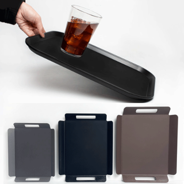 韓国直輸入！ 韓国式 ノンスリップトレー 持ち手付き カフェ 3カラー 全3サイズ 韓国トレイ 韓国 韓国..