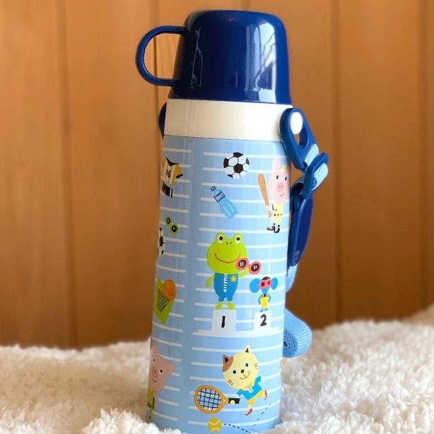 【20％オフ】 水筒 ステンレスボトル 600ml 軽量 保冷 保温 うさぎ 赤 青 幼児 入園 入学 名前シール ストラップ アナノカフエ 可愛い 人気 女の子 幼稚園児 小学生