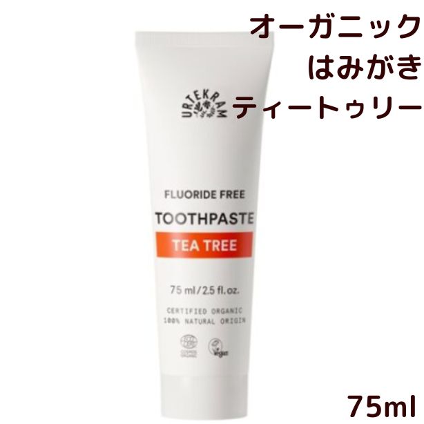 オーガニック 歯磨き粉 75ml ティーツリー葉油 キシリトール アロエベラ葉エキス 含水シリカ キサンタンガム はみがき ペースト 有機栽..