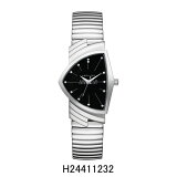 ハミルトン腕時計H24411232/ベンチュラフレックスブレスレットモデル（クォーツ）黒文字盤/SSフレックスVenturaQuartz/2年保証HAMILTON『送料無料』