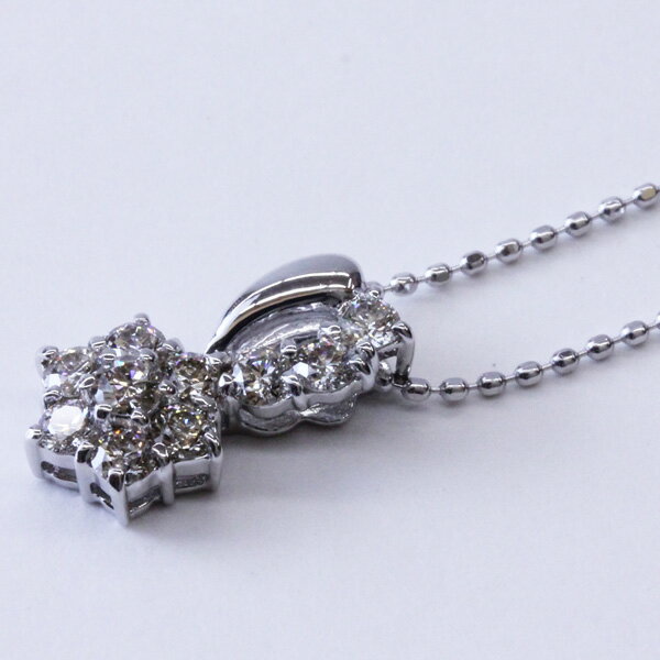 ダイヤネックレス　K18WG　ダイヤモンド0.40ctペンダント　K18ホワイトゴールド　ネックレス　ペンダント