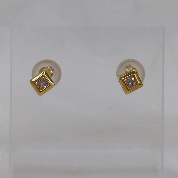 Rakuten - ピアス　K18イエローゴールド・ダイヤモンド／0.1ct　K18YG・DIAMOND