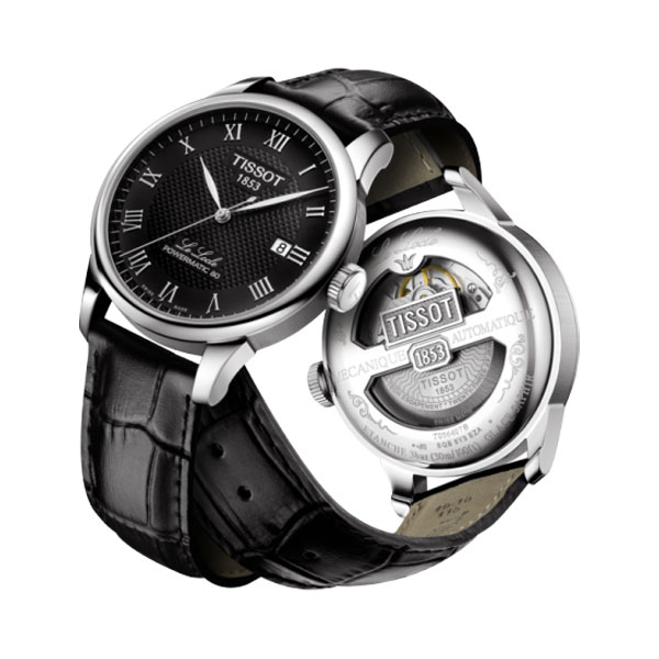 ティソ腕時計 T006.407.16.053.00（メンズ）黒文字盤/黒革バンド（機械式自動巻きモデル）　TISSOT LE LOCLE Powermatic 80　メーカー2年保証　TISSOT−T0064071605300