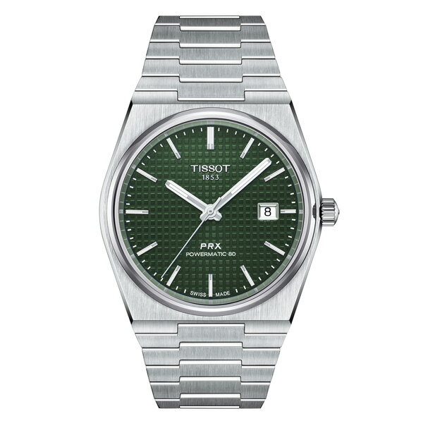ティソ腕時計 T137.407.11.091.00 TISSOT PRX ピーアールエックス パワーマティック80 緑文字盤/ブレスレット(オートマチック)メーカー2年保証 T1374071109100