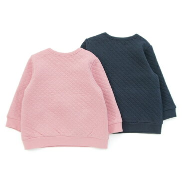 【先着順!最大2,000円OFFクーポン 12/14 10:00スタート】 【あす楽】Biquette (ビケット) トレーナー (80〜130cm) 【冬物】キムラタンの子供服 長袖 ニットキルト ポケット ピンク 女の子 80cm 90cm 95cm 100cm 110cm 120cm 130cm