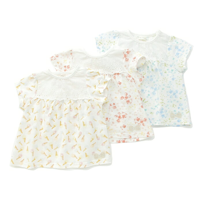 【50%OFF SALE アウトレットセール】Lily ivory (リリー アイボリー ) 半袖Tシャツ (80〜130cm) 女の子 初夏物 80 90 95 100 110 120 130 キムラタン 子供服 あす楽