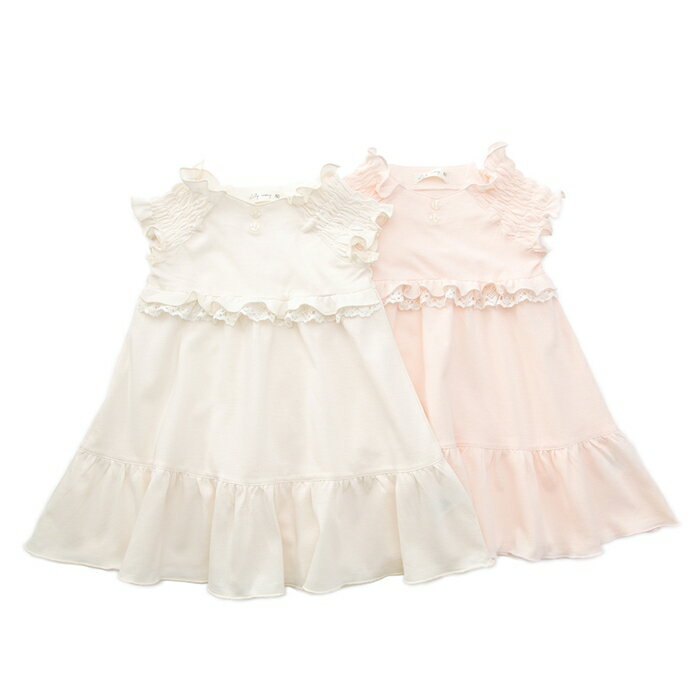 【50%OFF SALE アウトレットセール】Lily ivory (リリー アイボリー ) ナイトドレス (80〜130cm) 女の子 夏物 80 90 95 100 110 120 130 キムラタン 子供服 あす楽